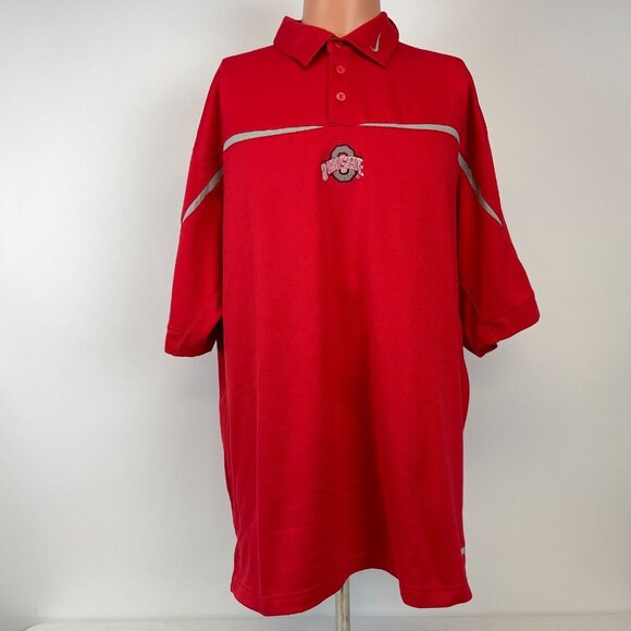 Vintage Nike Ohio State Buckeyes Sphere Dry Polo Shirt Mens Size XL NCAA College - Picture 2 of 7